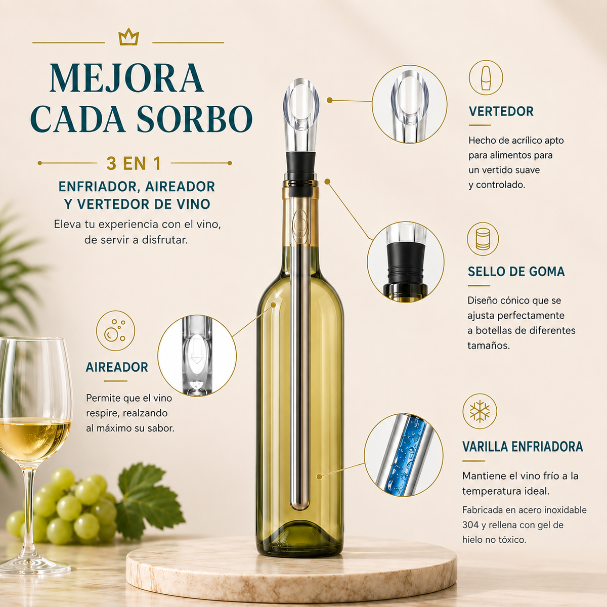 Set Enfriador de Vino