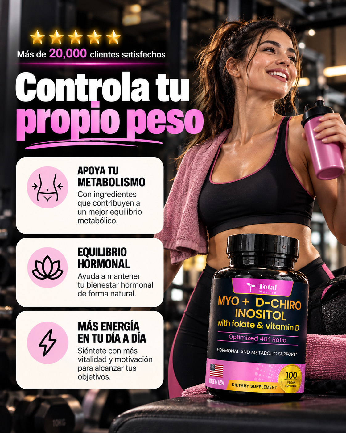 MYO + D-CHIRO INOSITOL con FOLATO